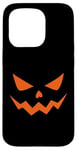 Coque pour iPhone 15 Pro Lanterne orange effrayante motif tête de citrouille d'Halloween