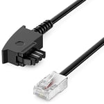 deleyCON 30m Câble de Routeur TAE-F Sur RJ45 (8P2C) Câbles de Raccordement 99% Cuivre AWG 28 Compatible avec DSL ADSL VDSL Fritzbox Internet Toupie vers la Prise Téléphonique TAE Noir