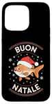 Coque pour iPhone 15 Pro Max Buon Natale Gold Fish Christmas Italy Santa