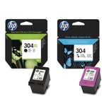 Original HP 304XL Black & 304 Colour Ink Cartridge For DeskJet 3720 Printer