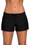 Yavero Short de Bain Femme - Maillot de Bain Shorty Femme - Short de Bain Femme pour Plage Surf, Noir 34-36=Code du Fabricant.S