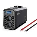 BESTEK Convertisseur 1200W, Transformateur de Tension, Onduleur 12V 220V pour Voiture avec 2 Ports USB 4,2A Écran LCD et 4 Fusibles