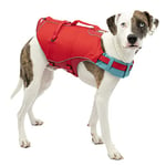 Kurgo Gilet de Sauvetage Surf n’ Turf pour Chien, Veste de sécurité Gonflable pour activités Nautiques pour Chiens, Réfléchissant, Réglable, Rouge, Taille M