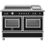 Bertazzoni Heritage dubbelugn med induktionshäll & stekbord 120 cm, mattsvart