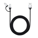 Just Mobile Kabel AluCable Duo USB-A/Micro-USB/Lightning 1.5m