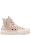 Converse Womens Lift Modern Tailored Canvas Hi Trainers - Stone, Flush Stone/Egret/Gold, Size 3, Women