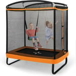 Trampoline Exterieur Enfant avec Balançoire avec Filet de Sécurité Housse à Ressorts Cadre en Métal Galvanisé