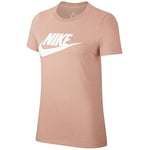 Nike W NSW Tee ESSNTL Icon Futur T-Shirt Femme, Desert Dust/(White), FR : S (Taille Fabricant : S)