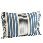 Madam Stoltz-Striped Cushion Cover 50x70 cm, Off-White/Blue