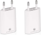 2X Pro Series Power Adapter Adaptateur Usb Compatible Avec Apple Iphone, Samsung Galaxy/Chargeur De Téléphone Portable, Smartphone Power Plug (1A, 5V) Blanc[X4102]