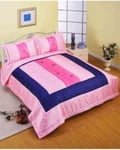 New  Embossed Quilted Bedspread & Pillowcases Double King Bed Set Pink Purple