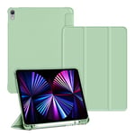 Compatible avec iPad (10,2 Pouces), étui Pliable en Forme de Y avec Fente pour Stylo, matériau Acrylique, Vert Matcha