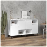 2-Pack White Engineered Wood Sideboards 60x35x70cm with Metal Legs