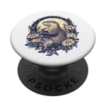 Otter Cottagecore Moon Design Men Women Kids Funny Otter PopSockets Swappable PopGrip