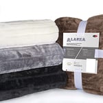 Celin ATEX 5000003 Blanket Fur Blanket 150 x 200 cm Blanket, Mink Blanket Plaid Faux Fur Blanket Bedspread Alaska Black