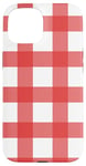 iPhone 15 Red White Checkered Plaid Flannel Gingham Pattern Checker Case