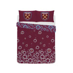 West Ham United Double Duvet Cover Set Reversible Football Bedding Bubbles