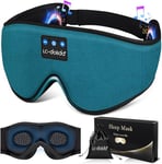 LC-dolida Bluetooth Sleep Mask Headphones,Upgraded 100% Blackout 3D Sleep Headphones 15 Hours Playtime Eye Mask with Headphones,Sleep Aids with Waterproof Travel Bag & 2 Sleep Earplugs for Adults