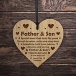 Father And Son Engraved Plaque Fathers Day Birthday Gift For Dad From Son