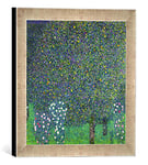 Kunst für Alle 'Encadré Image de Gustav Klimt Roses Under The Trees, c.1905 Impression d'art dans Le Cadre de Main de qualité Photos, 30 x 30 cm, Argent, Raya