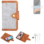 Felt Case + earphones for Samsung Galaxy XCover6 Pro Cover light grey