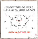 Valentines Day Card Funny Farted Joke Card Husband Wife Boyfriend Valentine's