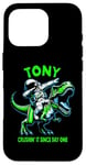 Coque pour iPhone 16 Pro Tony Crushin' It Since Day One Astronaute Dinosaure Cartoon