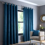 Fusion - Teal Curtains W90 x L90 (229 x 229cm) - 2x Panels - Eyelet Curtains in Teal Blue - Thermal Curtains for Bedroom/Living Room - Teal Blue Curtains & Drapes - Door Curtains - Strata Collection