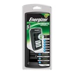 Energizer NiMH batterilader AA / AAA | 1.2 / 9 V DC | Trickle lader | Fransk / Type C (CEE 7/16) | Energitype for batteri: AA / AAA / C / D / E-Block | Sort