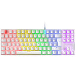 MARSGAMING MK80 Blanc, Clavier Gaming Mécanique TKL FRGB, Antighosting, Switch Mécanique Marron, Langue Français