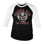 Hybris Cobra Kai - No Mercy Baseball 3/4 Sleeve Tee (WhiteBlack,XL)