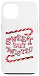 Coque pour iPhone 13 Sweet But Twisted. Bâtonnets de canne à sucre d'orge. Noël amusant