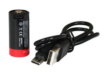 Japcell Uppladdningsbart batteri CR123A - Lithium 3,7V