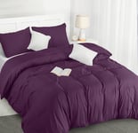 Utopia Bedding Housse de Couette 200x200 cm avec 2 Taies d'oreiller 50x75 cm (Pourpre) - Parure de Lit 200 x 200 cm - Ensembles de Housses de Couette en Microfibre brossée Douce