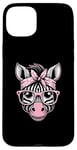 iPhone 15 Plus Zebra Pink Bandana Glasses Case