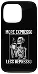 Coque pour iPhone 13 Pro Plus d'expresso Moins de Depresso Funny Coffee Expresso Lover