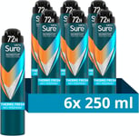 Sure Thermo Fresh Nonstop Protection Antiperspirant Aerosol Deodorant 6x 250 ml