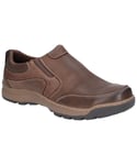 Hush Puppies Mens Jasper Slip On Leather Shoes (Brown) - Size UK 7