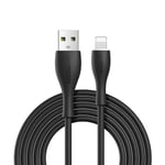 TPE-kaapeli iPhone USB-A - Lightning 3A 2m, musta