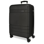 Movom Galaxy Grande Valise Noire 53 x 78 x 31 cm Rigide ABS Fermeture à Combinaison latérale 110 L 4,92 kg 4 Roues Doubles, Noir, Grande Valise