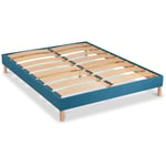 Literie Sommier à lattes en bois kit color 140x190 cm Coloris Turquoise Livré en kit - Bellecour