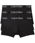 Calvin Klein Men's Ultra Soft Modern Modal 3-Pack Trunk, 3 Black, Medium