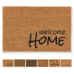 Carpido Paillasson Coco Welcome Home Design - Tapis de propreté 40x60 cm - Tapis de Porte intérieur - Coco antibactérien - matière Naturelle