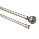 Kit de tringle à rideau double extensible embout boule Athens GoodHome, 120/210 cm, Ø16/19mm gris