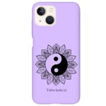 Coque violet Iphone 14 yin yang mandala personnalisee