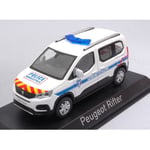 PEUGEOT RIFTER 2019 "POLICE MUNICIPALE" WITH RED & YELLOW STRIPING 1:43 Norev