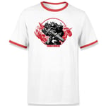 T-shirt Ringer Transformers Earthrise Retro Blanc/Rouge - Unisexe - L - Blanc