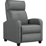 Yaheetech Fauteuil de Relaxation Chaise de Détente Siège de Canapé Fauteuil Relax/Chambre à Coucher/Home Cinéma Gris/Similicuir