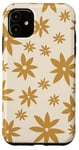 Coque pour iPhone 11 Beige Tan Neutre Motif floral moderne