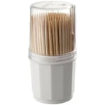 Fackelmann 57651 Lot de 190 Cure-Dents dans Une boîte avec Couvercle, Cure-Dents en Bois, Cure-Dents, pic apéro, Bois, 6,5 cm, Brun